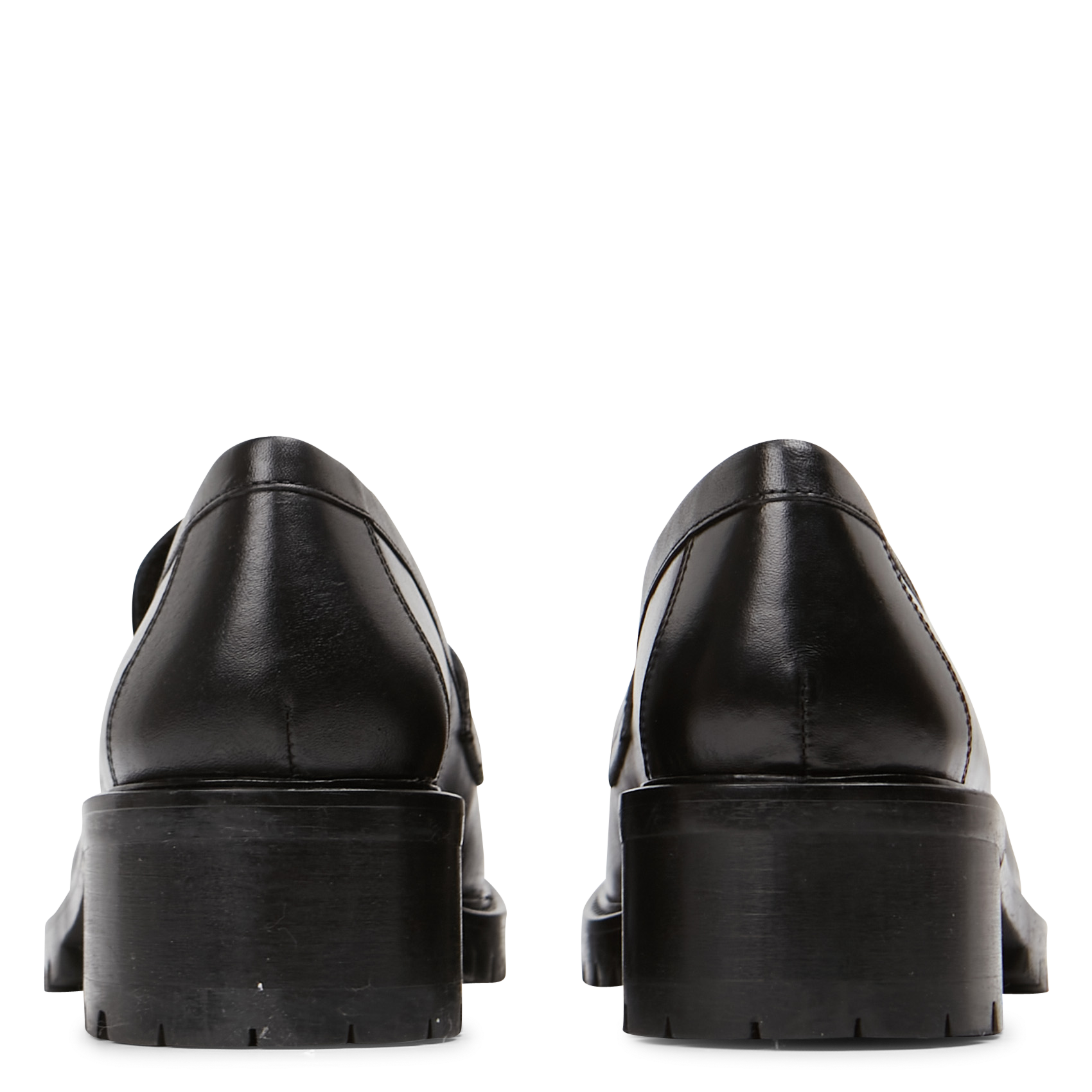 AUBREE - Mocassins à talon en cuir | Noir