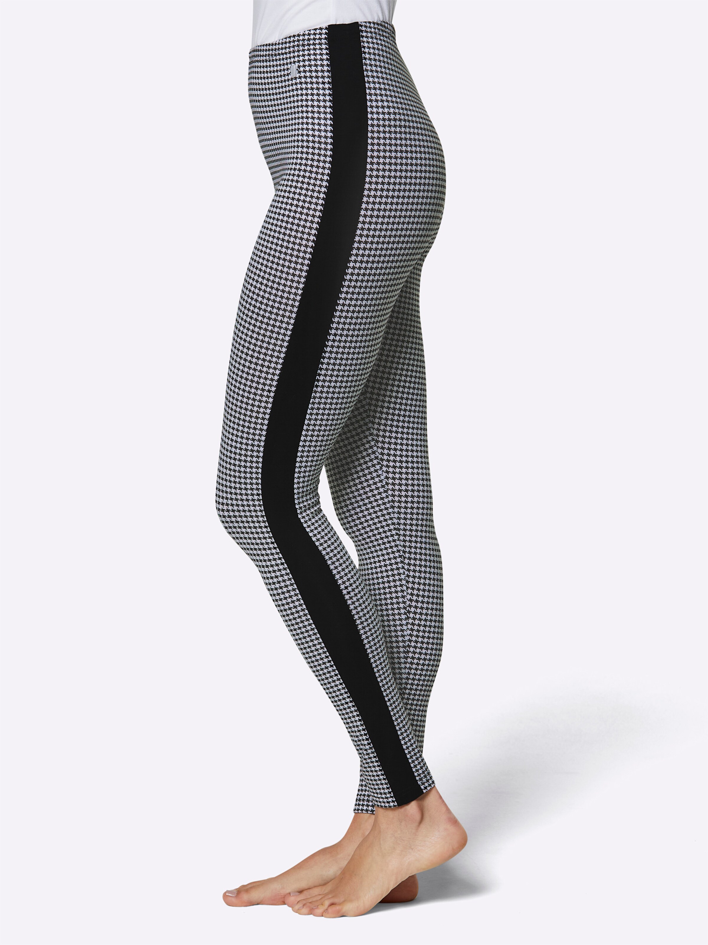 CREATION L PREMIUM Modal-Leggings in schwarz-weiß-bedruckt