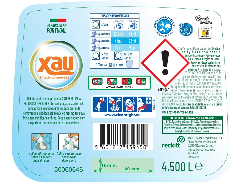 DETERGENTE ROUPA MÁQUINA LIQUIDO XAU FLORES CAMPESTRES 100D