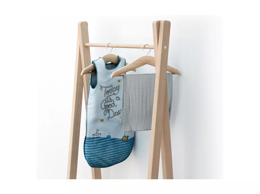 Porte vêtement enfant en bois ESSENTIEL Hêtre Brut 50 x 30 x 130 cm