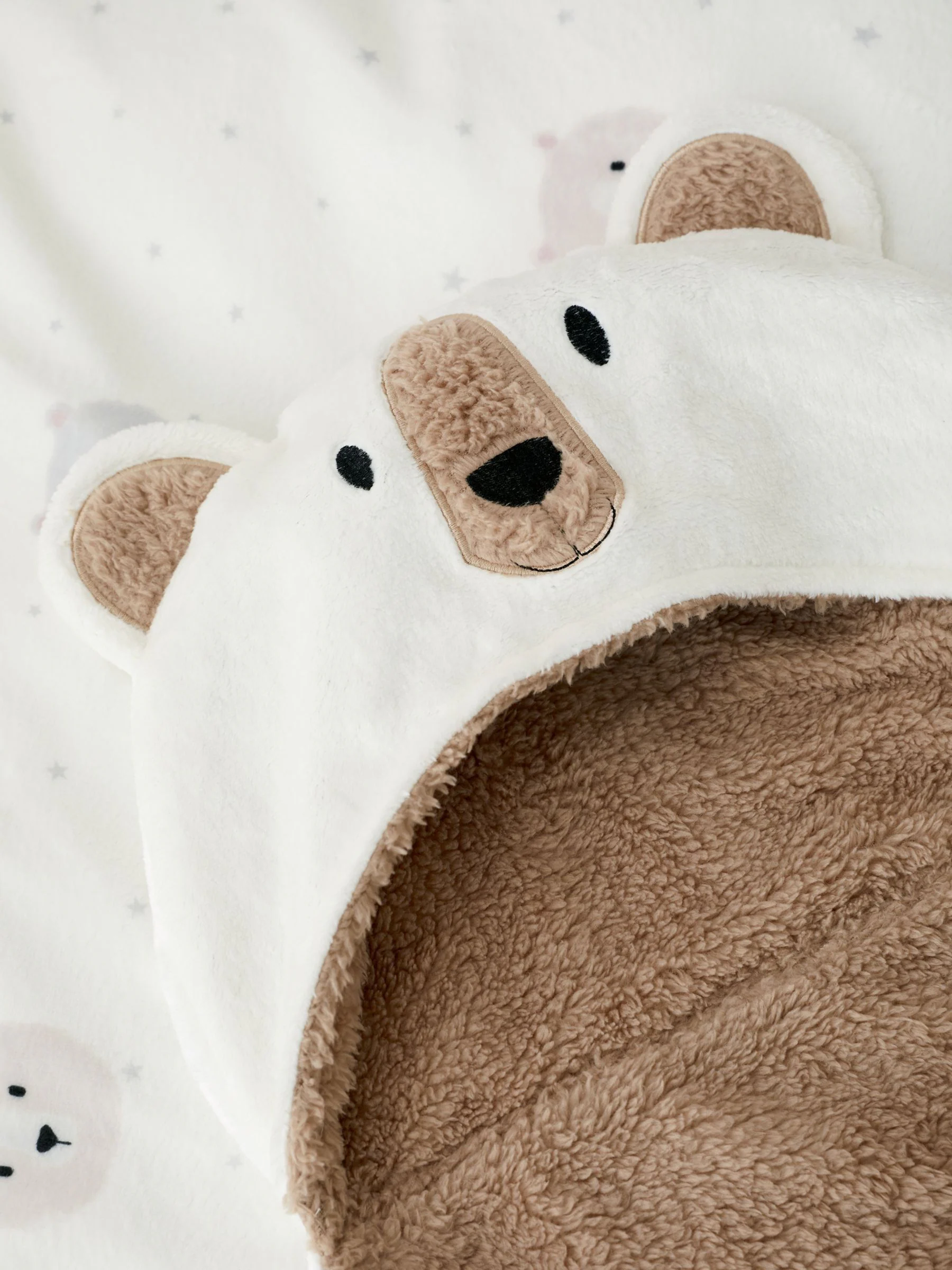 Catherine Lansfield Cosy Bear So Soft Fleece Hooded Blanket