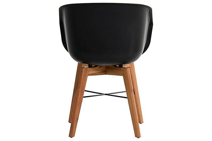 Chaise de jardin en résine Amalia noire (lot de 2)