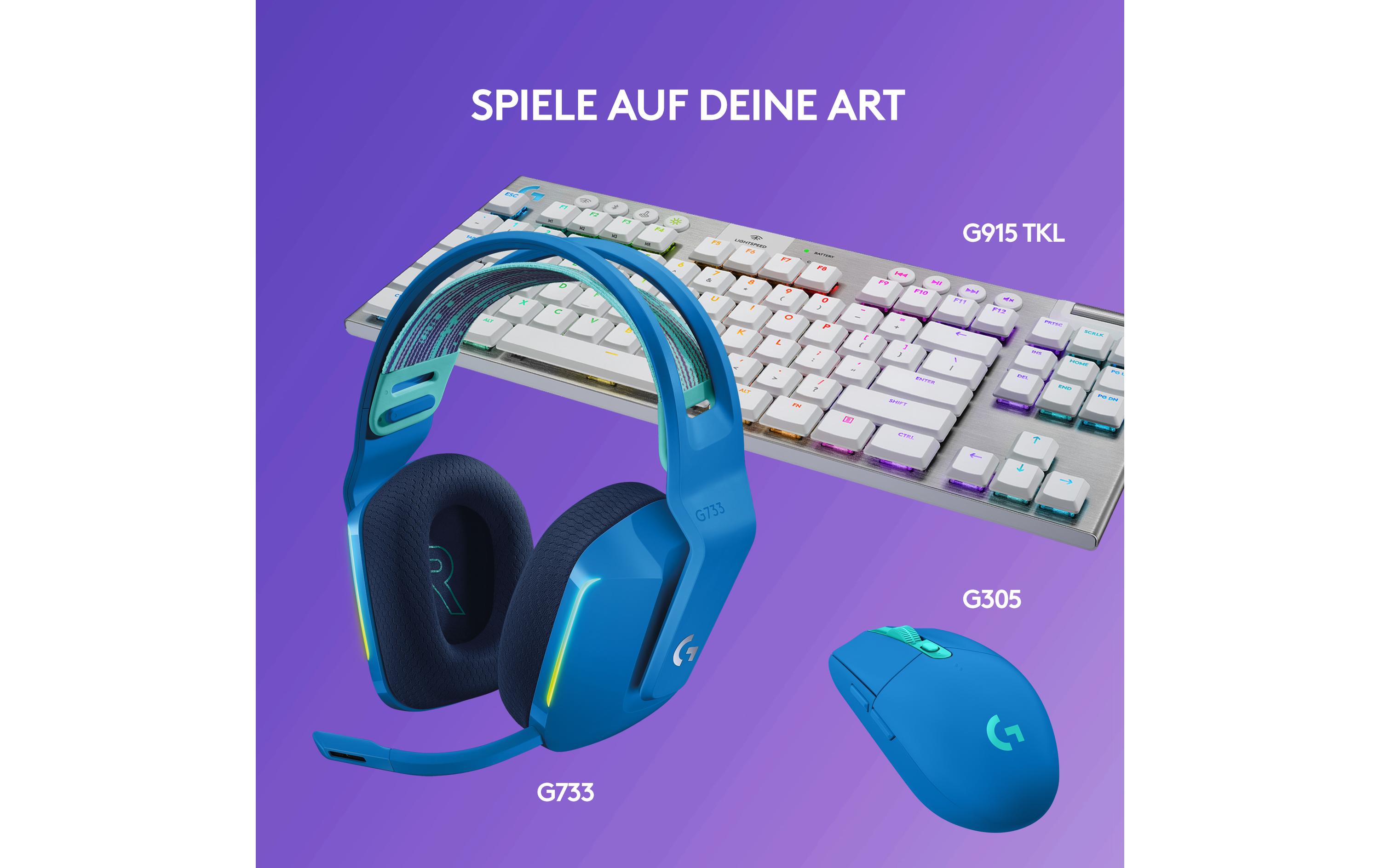 Headset G733 Lightspeed BlauWireless-Gaming-Headset mit DTS 7.1 Surround-Sound und RGB Beleuchtung