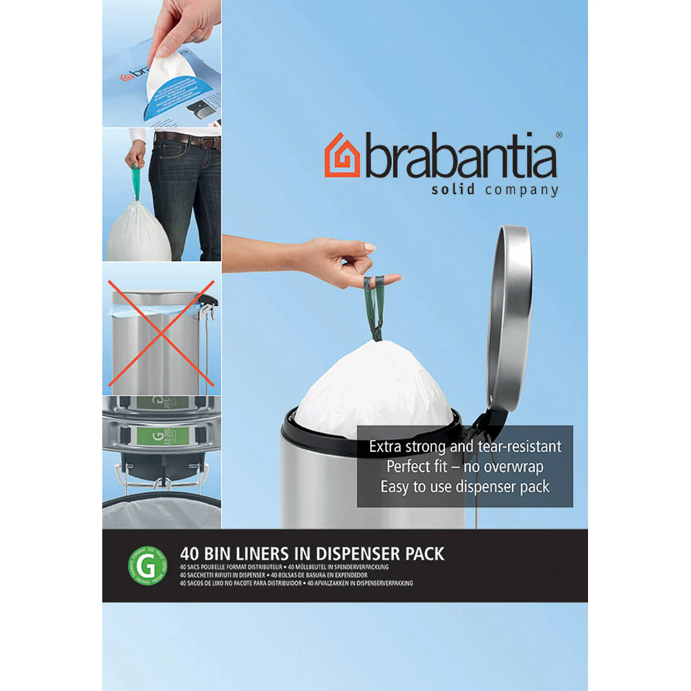 Distributeur 40 sacs poubelles 30 l blanc Code G Brabantia