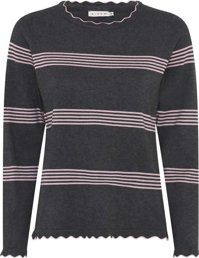 Micha BB Jumper_ BBViscoseStripeKnit Grey/rose