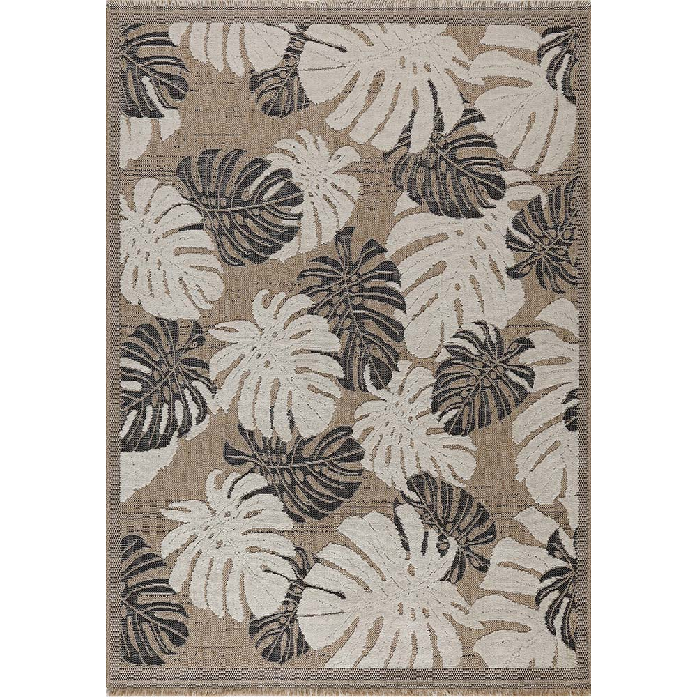 Tapis intérieur extérieur aspect jute noir tulum 9062 noir 290 x 200 cm