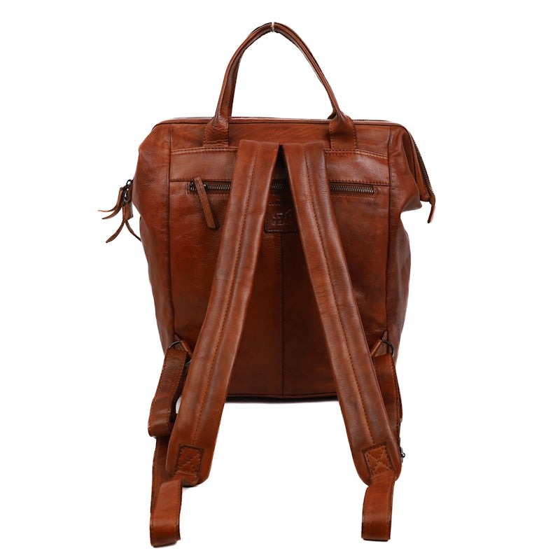 Bear Design Rugtas met Beugelsluiting Jurian Cognac
