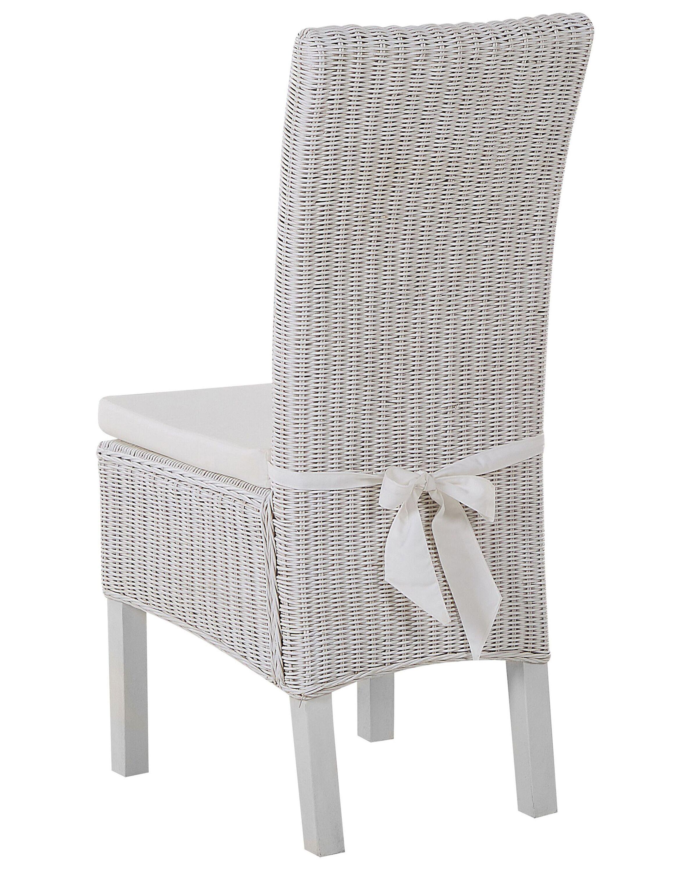 Set van 2 eetkamerstoelen ANDES Rotan Wit