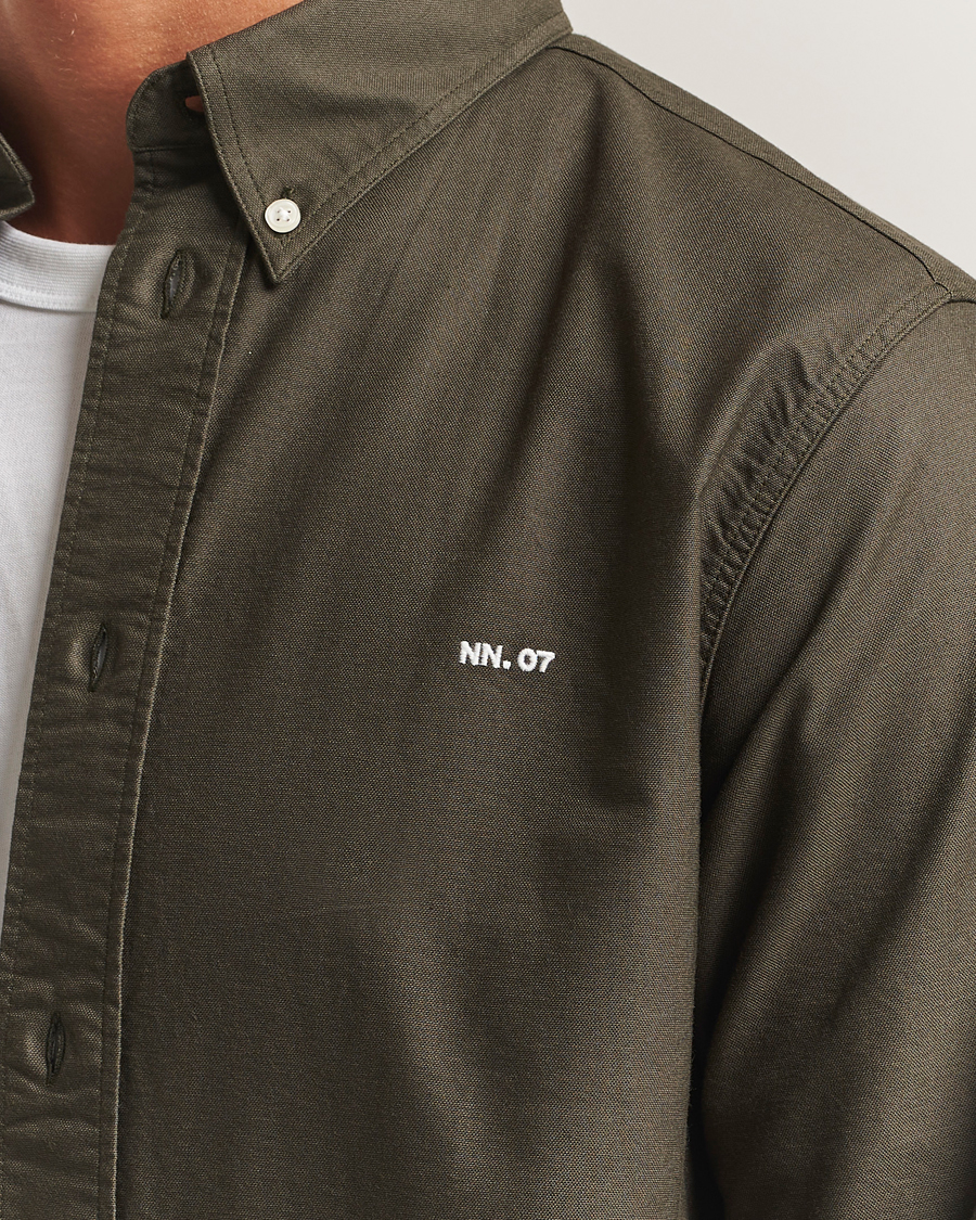 NN07 Colby Oxford Shirt Dark Army