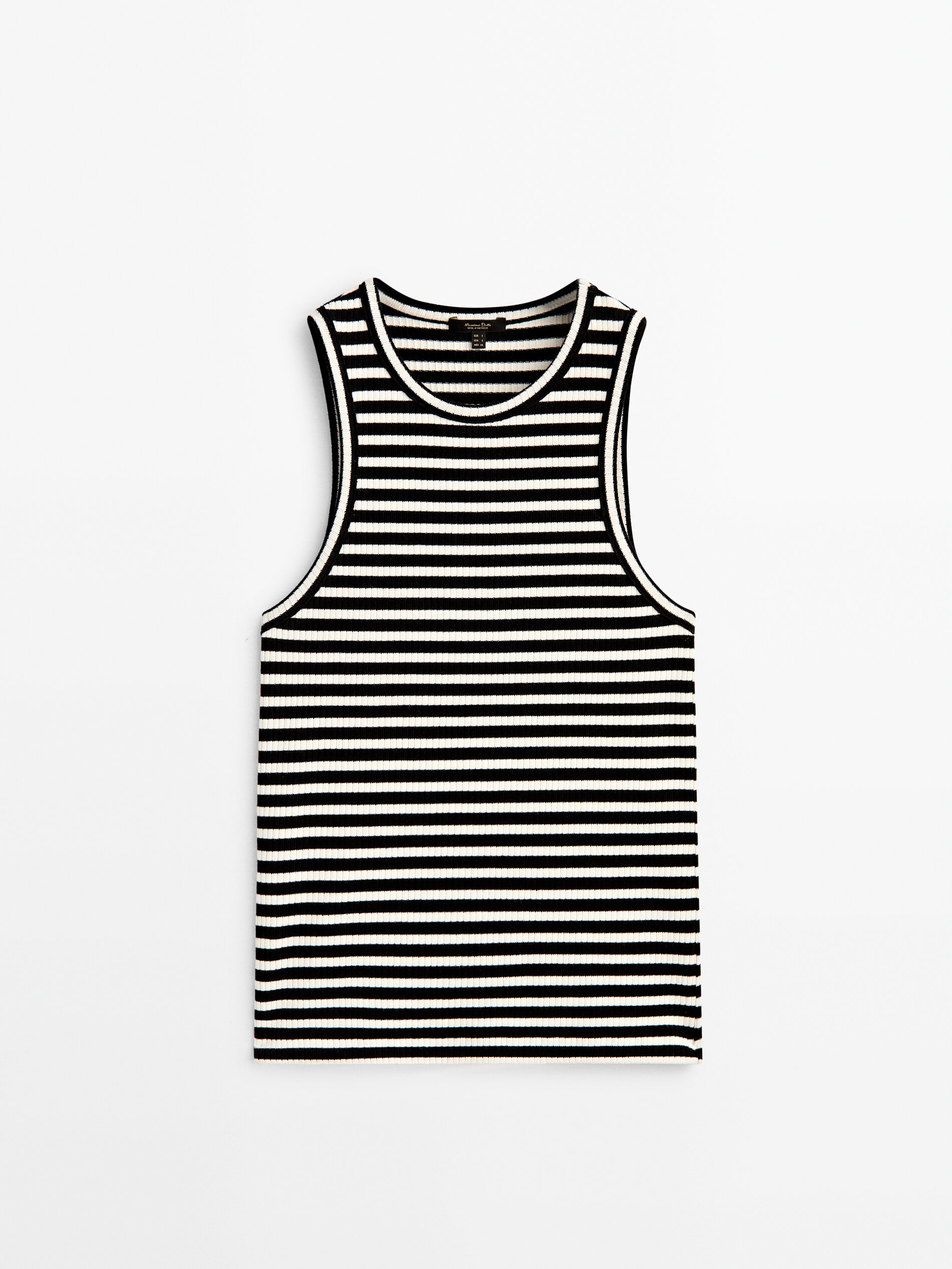 Camiseta Canalé listrada sem mangas - AZUL MARINHO