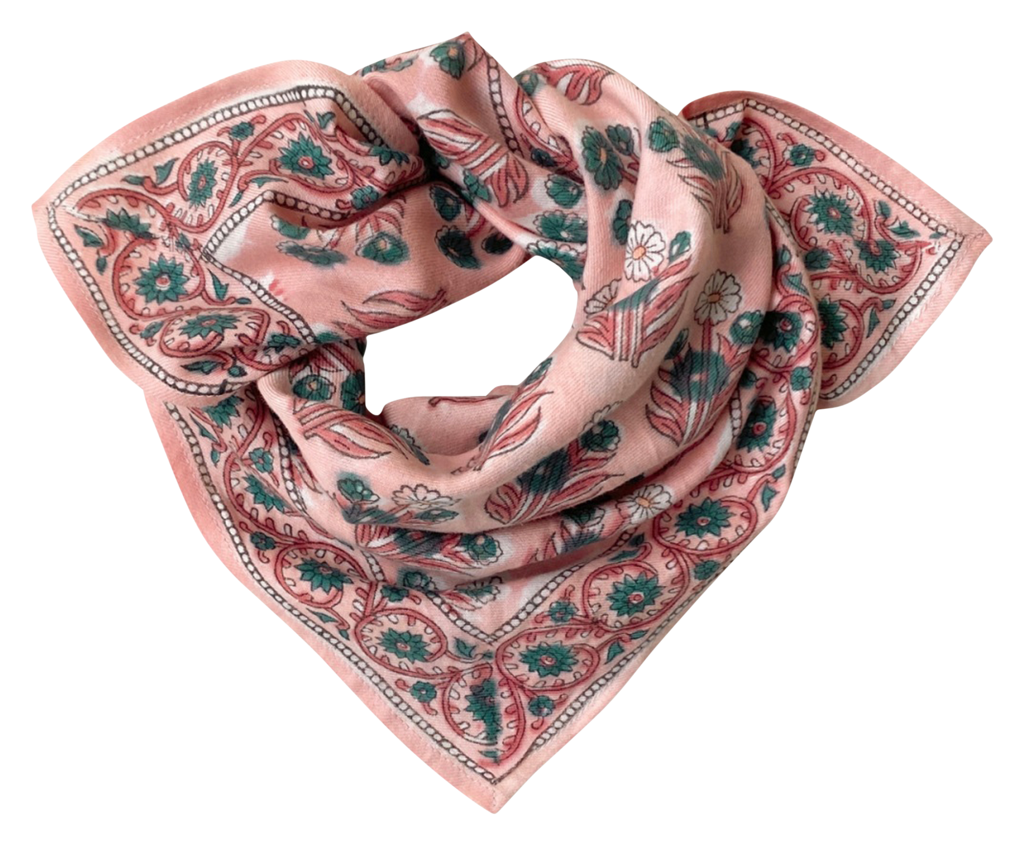 MANIKA - Foulard en coton imprimé | Rose