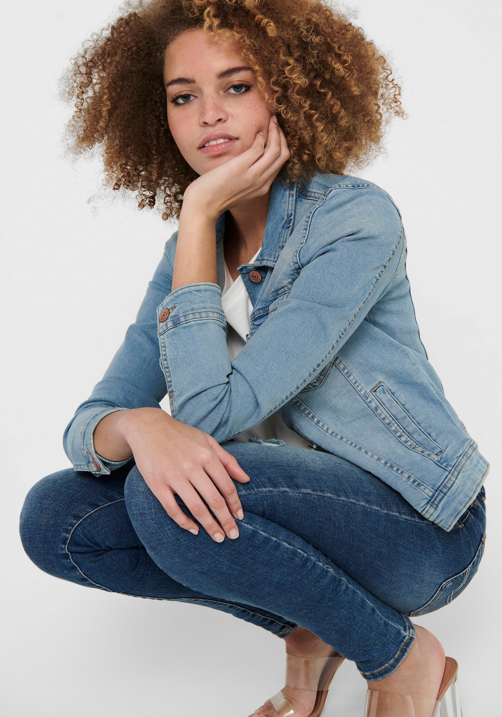 ONLY Jeansjacke »ONLTIA DNM JACKET LB BEX179 NOOS« in modischer Waschung