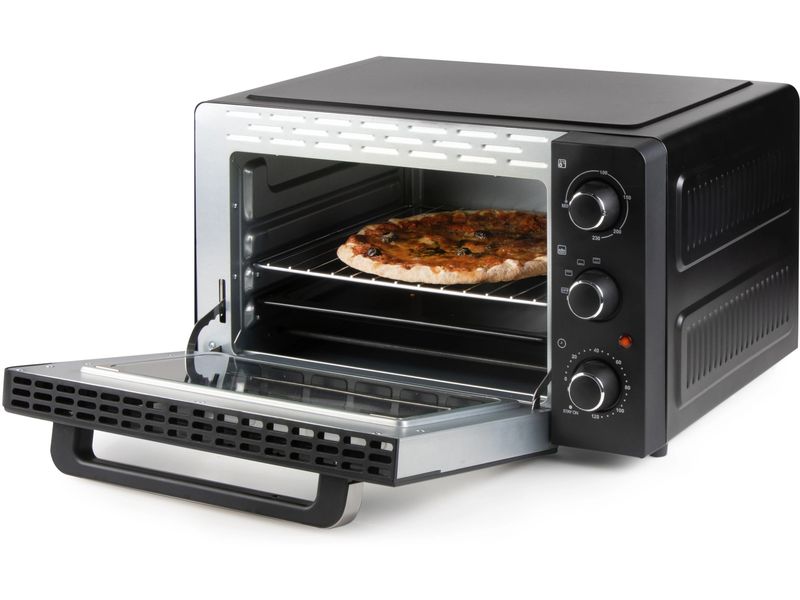 Domo Backofen DO1107GO 28 l, Schwarz Kleinbackofen mit hochwertigem Wärmeelement für gleichmässige Ergebnisse