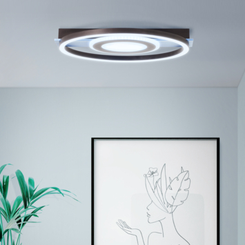 Brilliant plafondlamp Maureen 22W 2900 lm zwart/hout