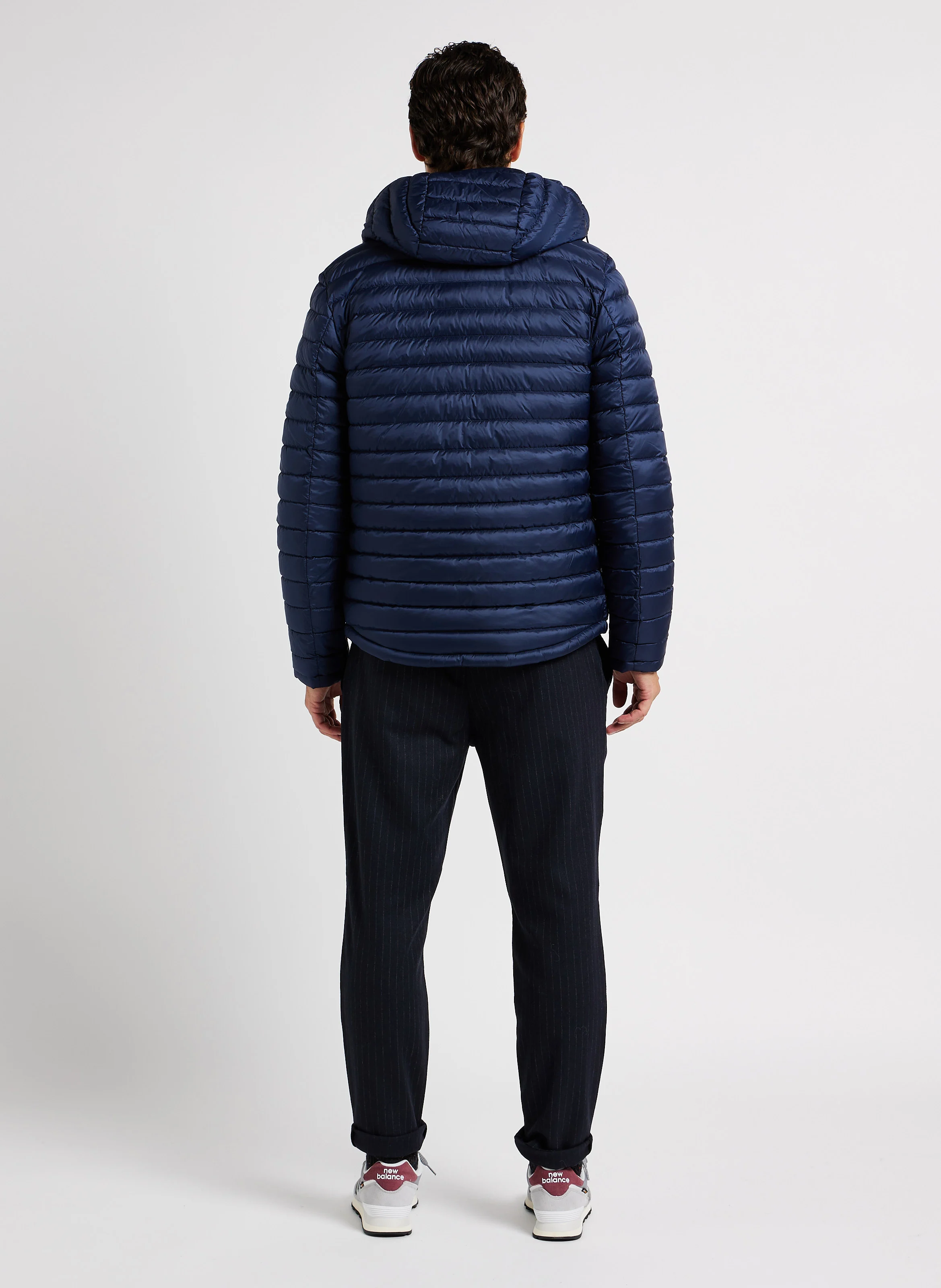 pantalon slim à rayures| Bleu
