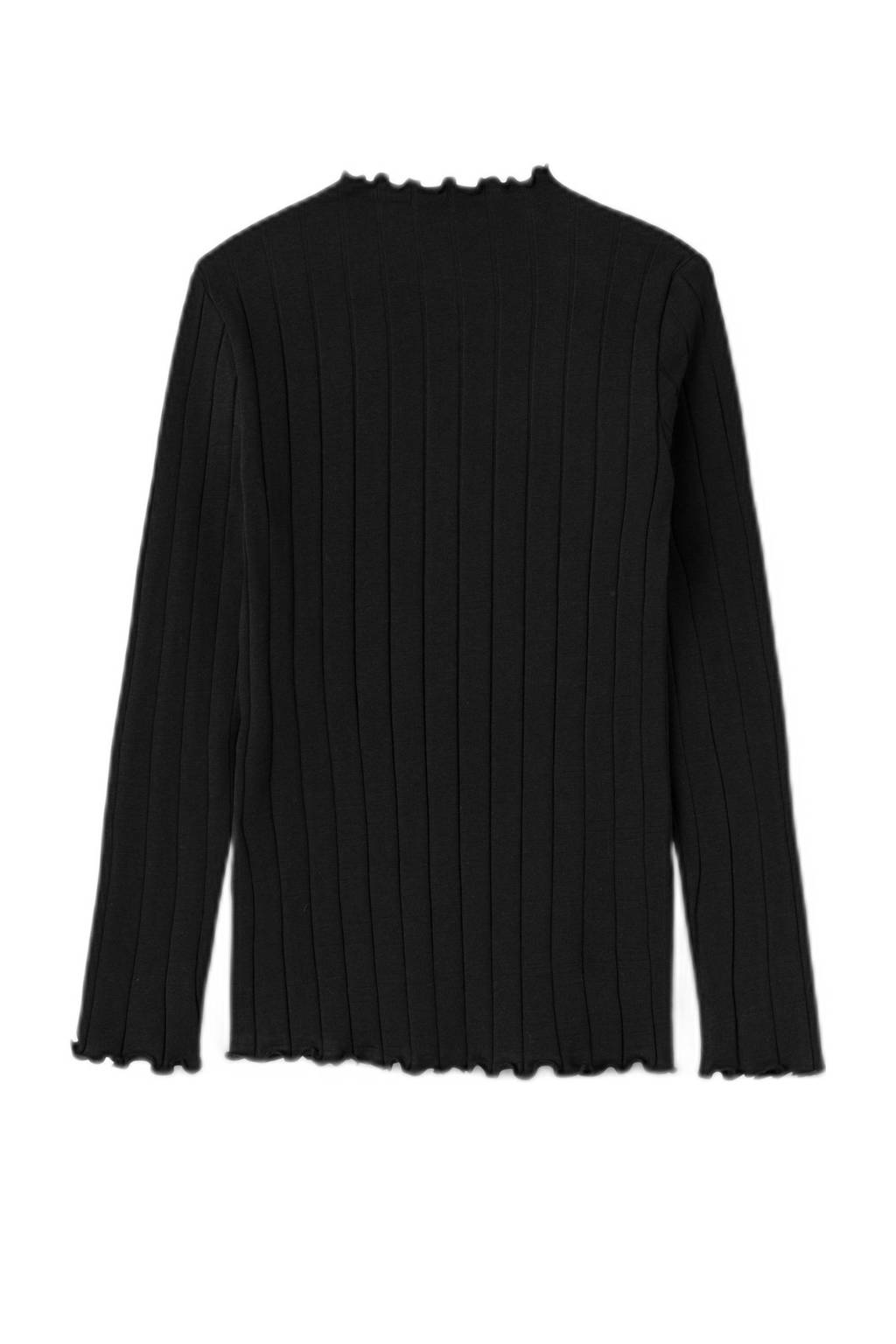NAME IT ribgebreide longsleeve NKFNOLINE zwart