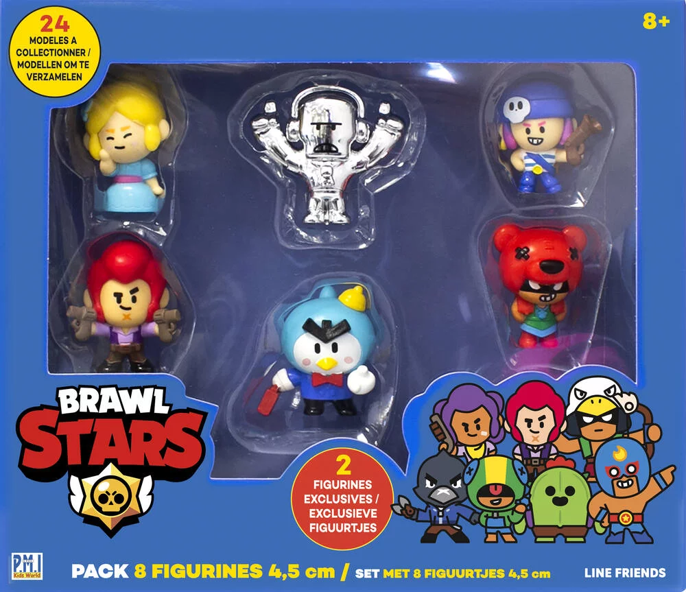 BRAWL STARS- FIGURINE  8 PIECES DELUXE 4,5 CM