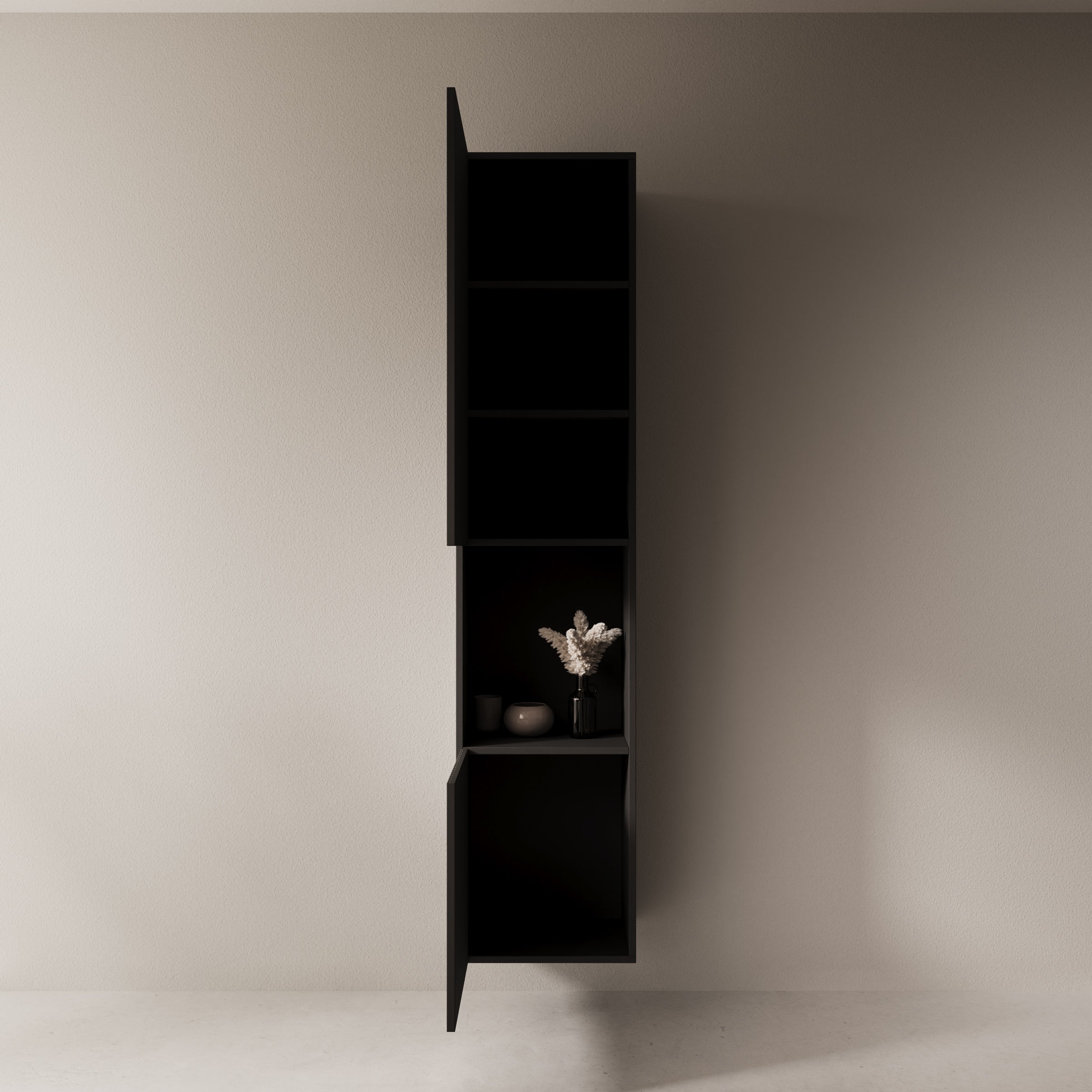 Cruzar 2 - Vitrinekast - Zwart - 40x30x180 cm