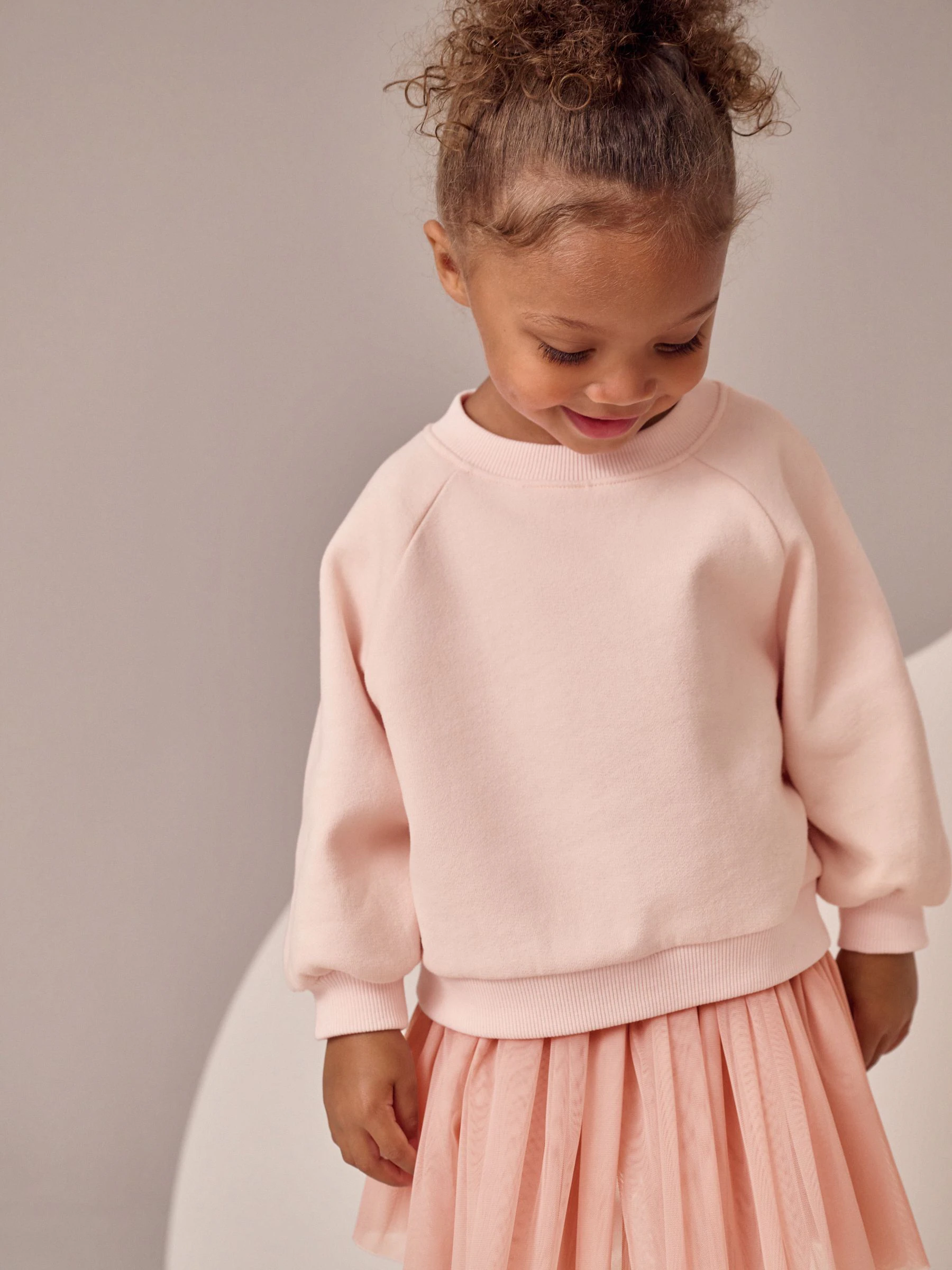 Roze - 2 -delige Set van Sweatshirt, Rok en Leggings (3mnd-7jr)
