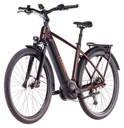 VTC Électrique Cube Touring Hybrid Pro 625 Shimano Cues 11V 625 Wh 700 mm Marron Orange Cinnamon 2025