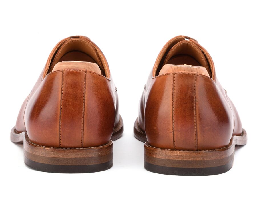 Derbies homme Châtaigne Patiné semelle cuir - HILPERTON