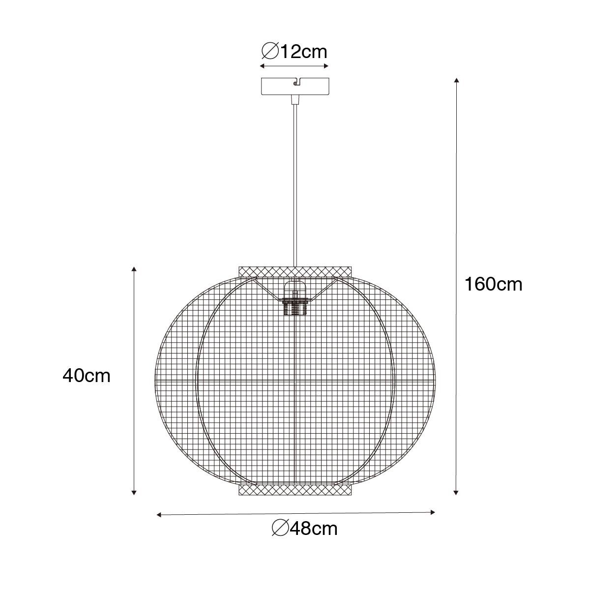 Smart hanglamp naturel stof 48 cm incl. Wifi G95 - Rob
