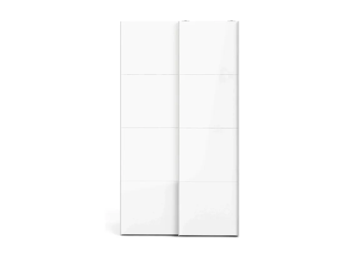 Garde-robe 2 portes Adria, Meubles de chambre, Penderie de plain-pied, Placard à vêtements, 122x62 h220 cm, Blanc brillant