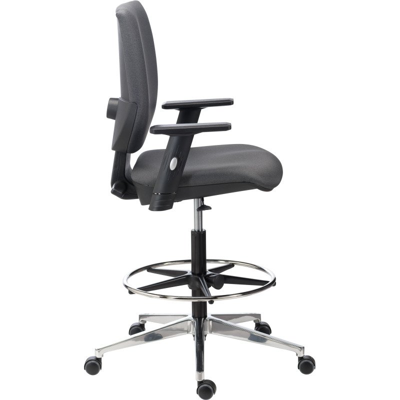 Chaise haute NAO EXPERT - simili cuir anthracite - avec ou sans accoudoirs - mécanisme contact permanent - avec repose pied