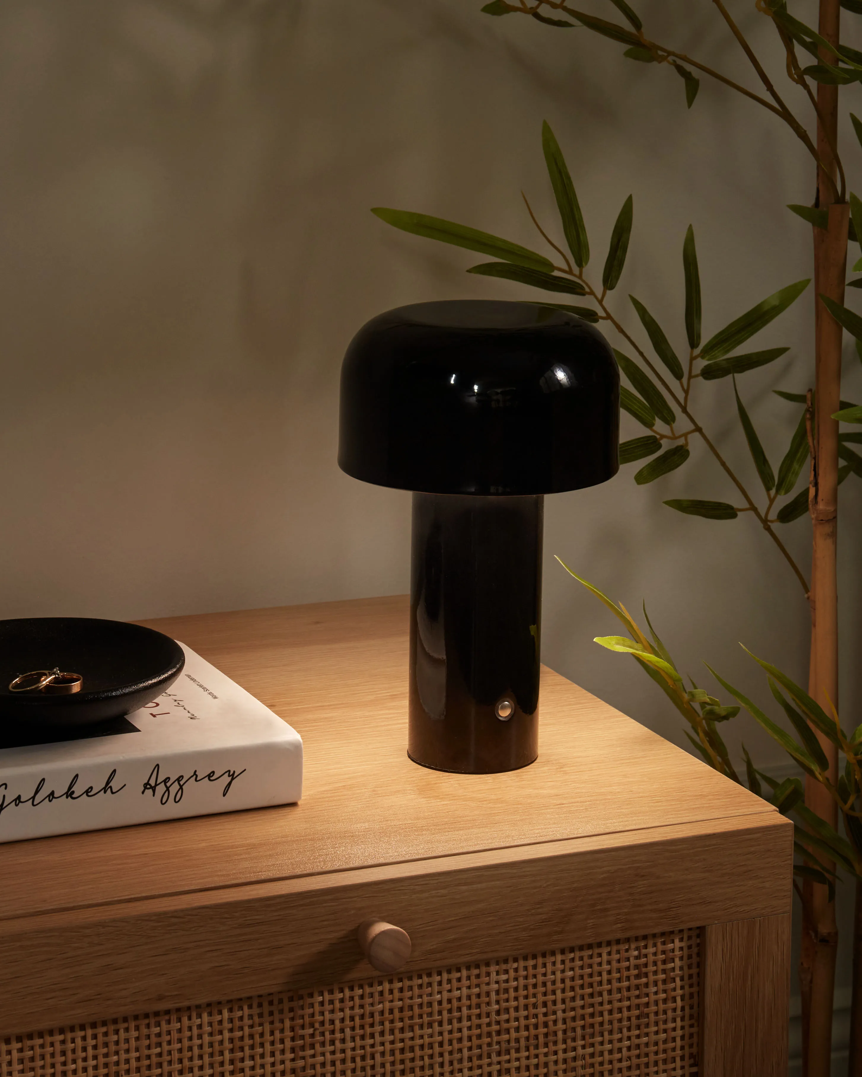 LED draadloze tafellamp BESOS met dimmer Metaal Zwart