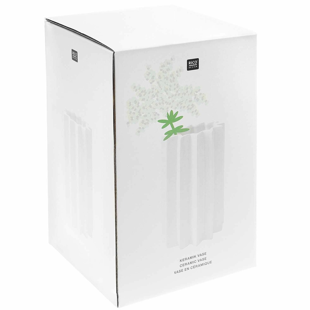 Vase en céramique soleil blanc 20 cm