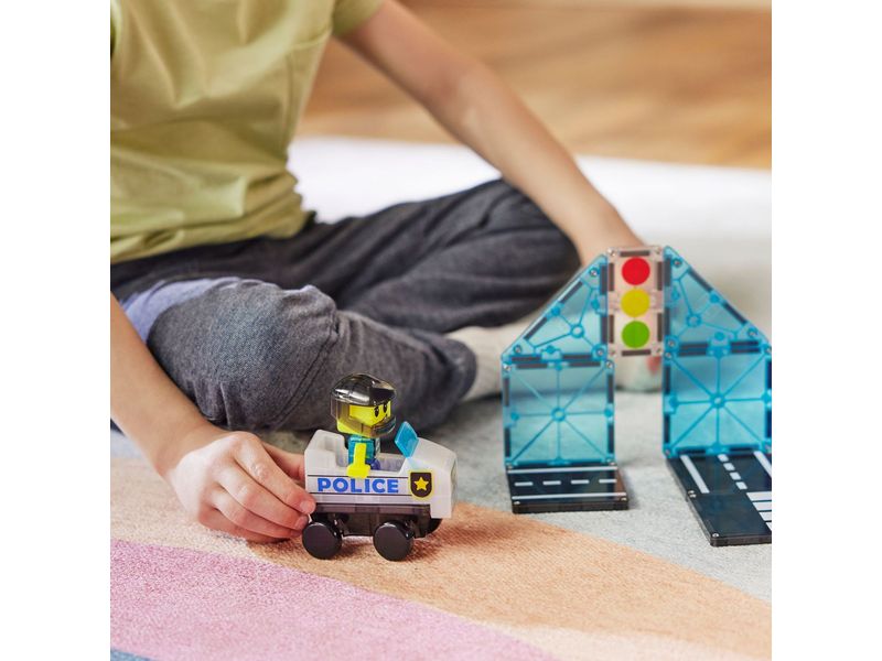 Magna-Tiles Police Patrol 20 Teile Einsatz- und Bau-Set mit 20 magnetischen Teilen