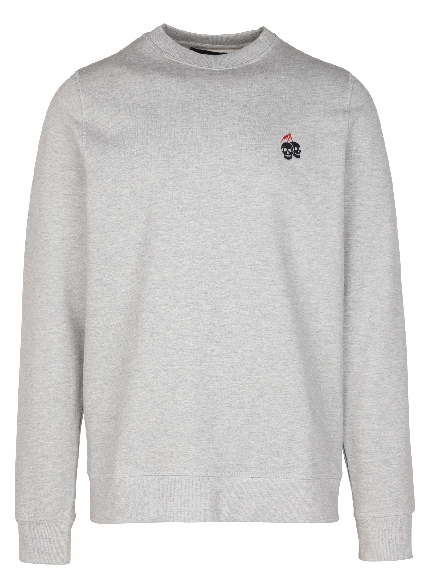 ETOL - Sweat droit col rond brodé en coton mélangé| Gris
