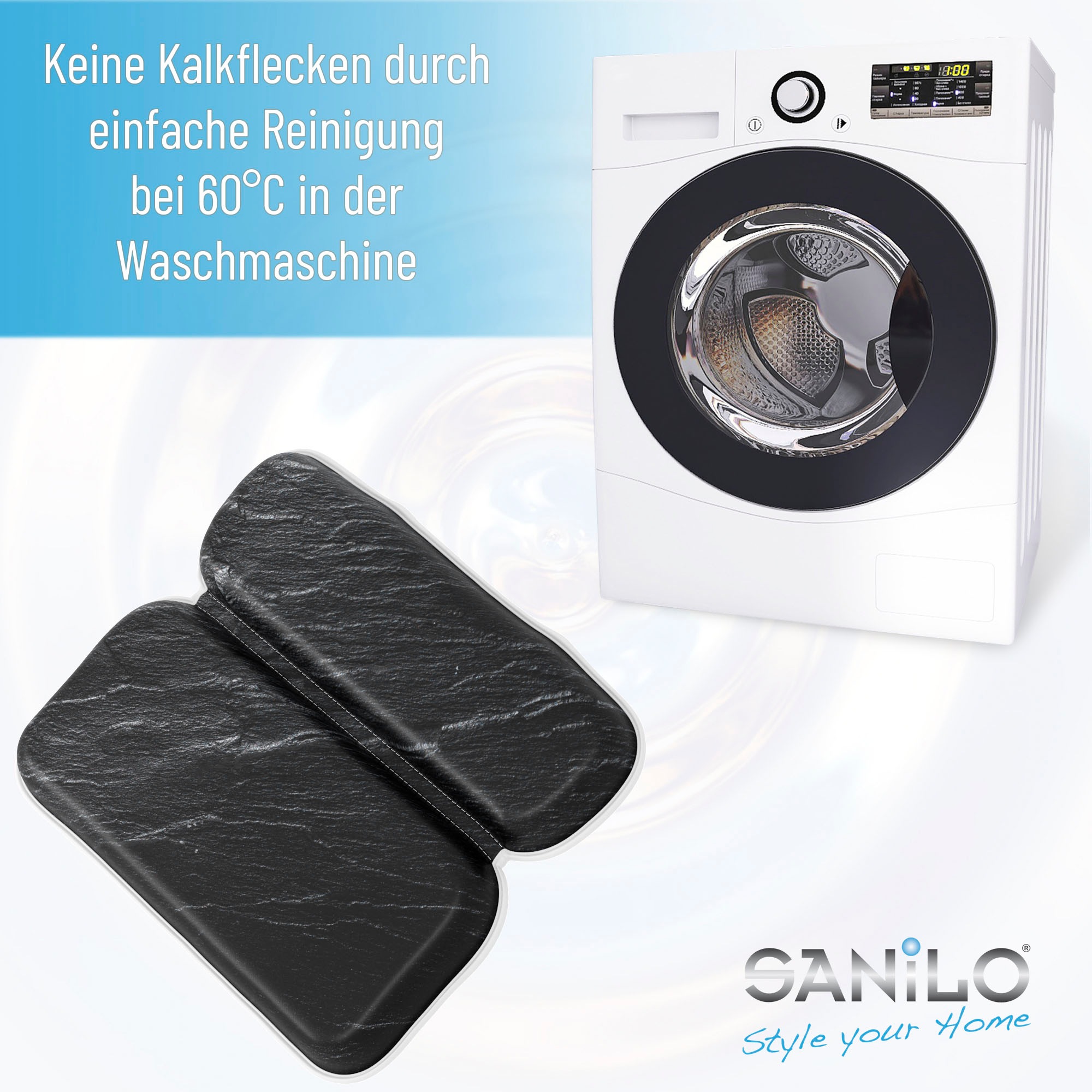 Sanilo Nackenkissen »Badewannenkissen Granit« bequem, rutschfest, kräftige Farben, mit 7 starken Saugnäpfen