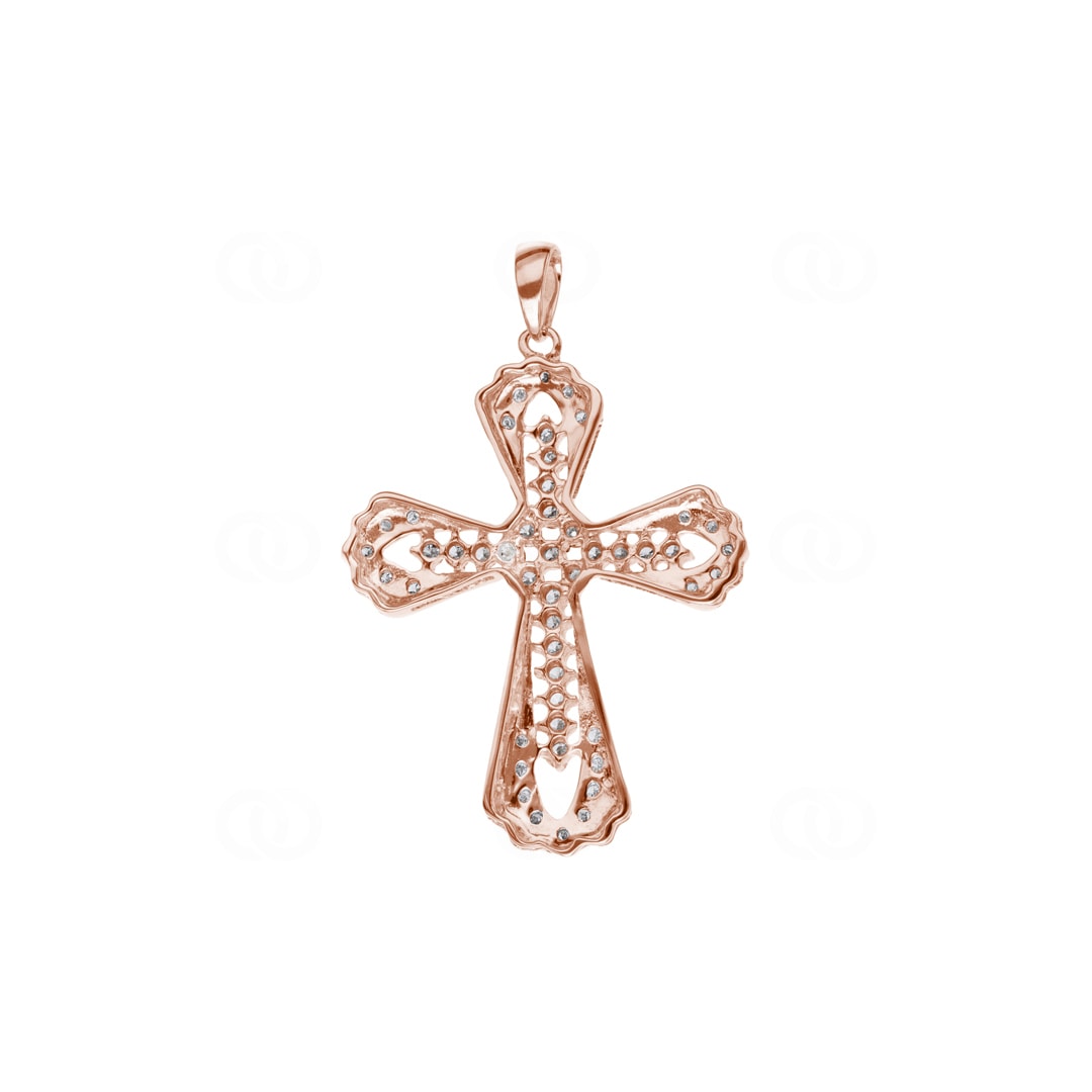 Kreuzanhänger 750/18 K Roségold mit Diamanten 0.51 ct H/si