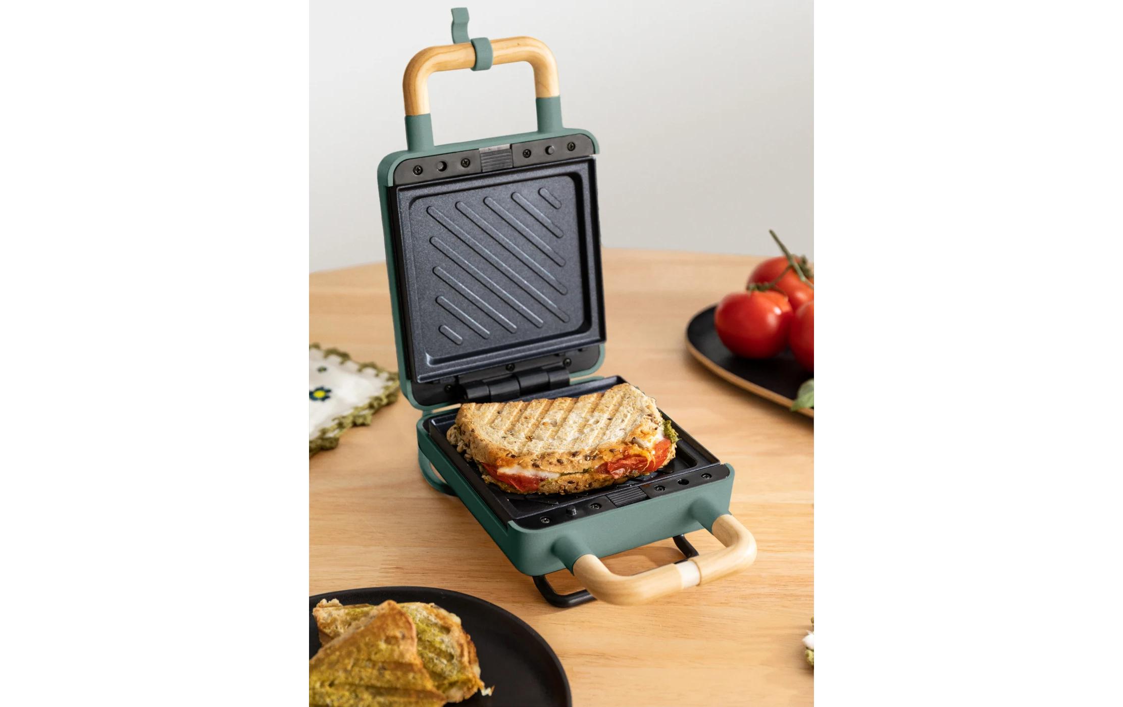 Waffeleisen Stone 2 in 1 Compact Salbeigrün2-in-1 Sandwich-Grill und Waffeleisen für vielseitigen Genuss