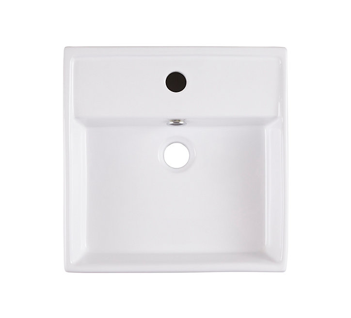 Vasque à poser carrée céramique blanche GoodHome Hendra