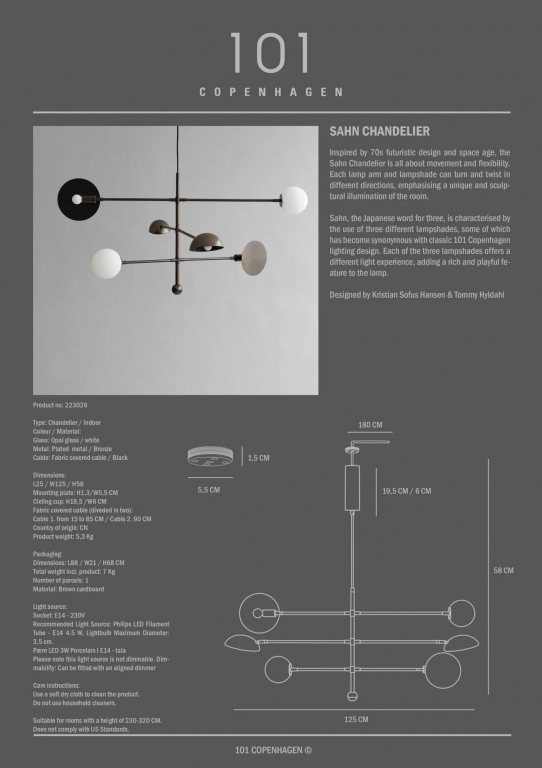 101 Copenhagen Sahn Chandelier hanglamp