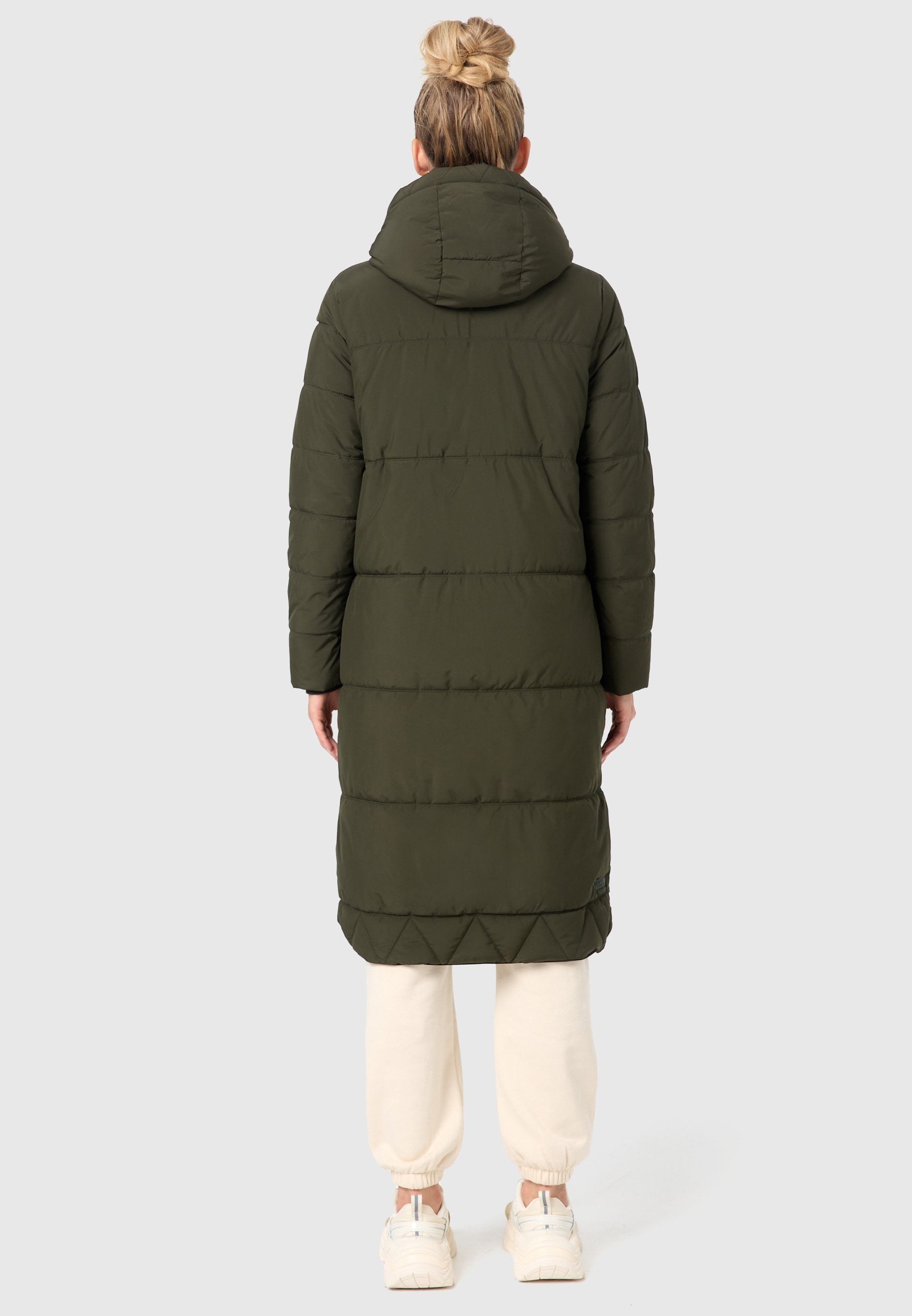 MARIKOO Damen Winter Steppmantel Stepp Jacke Mantel Parka warm mit Kapuze Soranaa