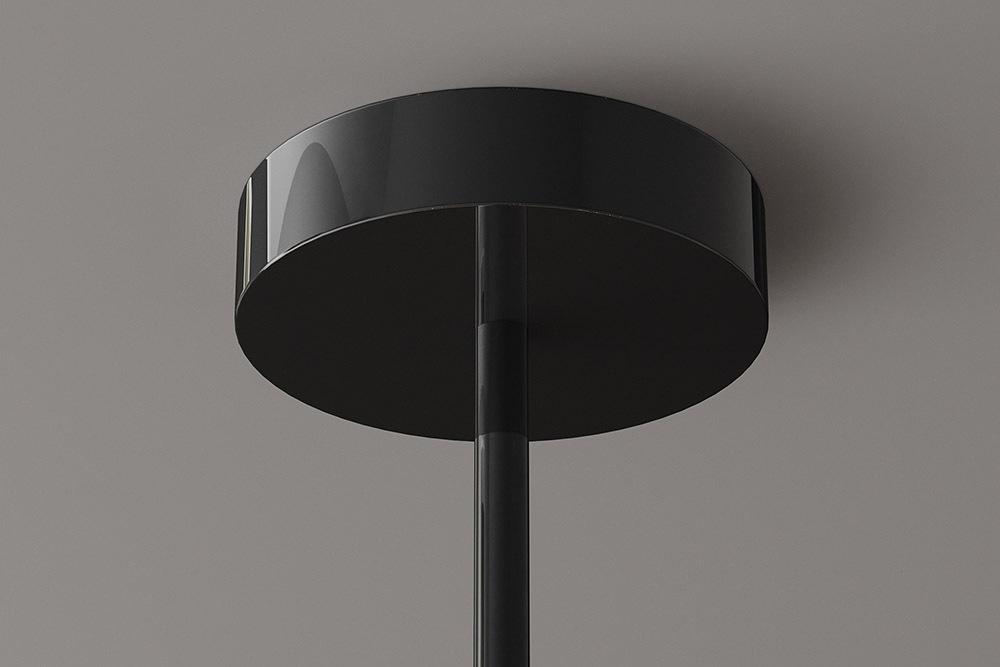 Design Hängelampe LIQUID DIAMOND 100cm smoke schwarz Glas fünf Schirme Kugelleuchte
