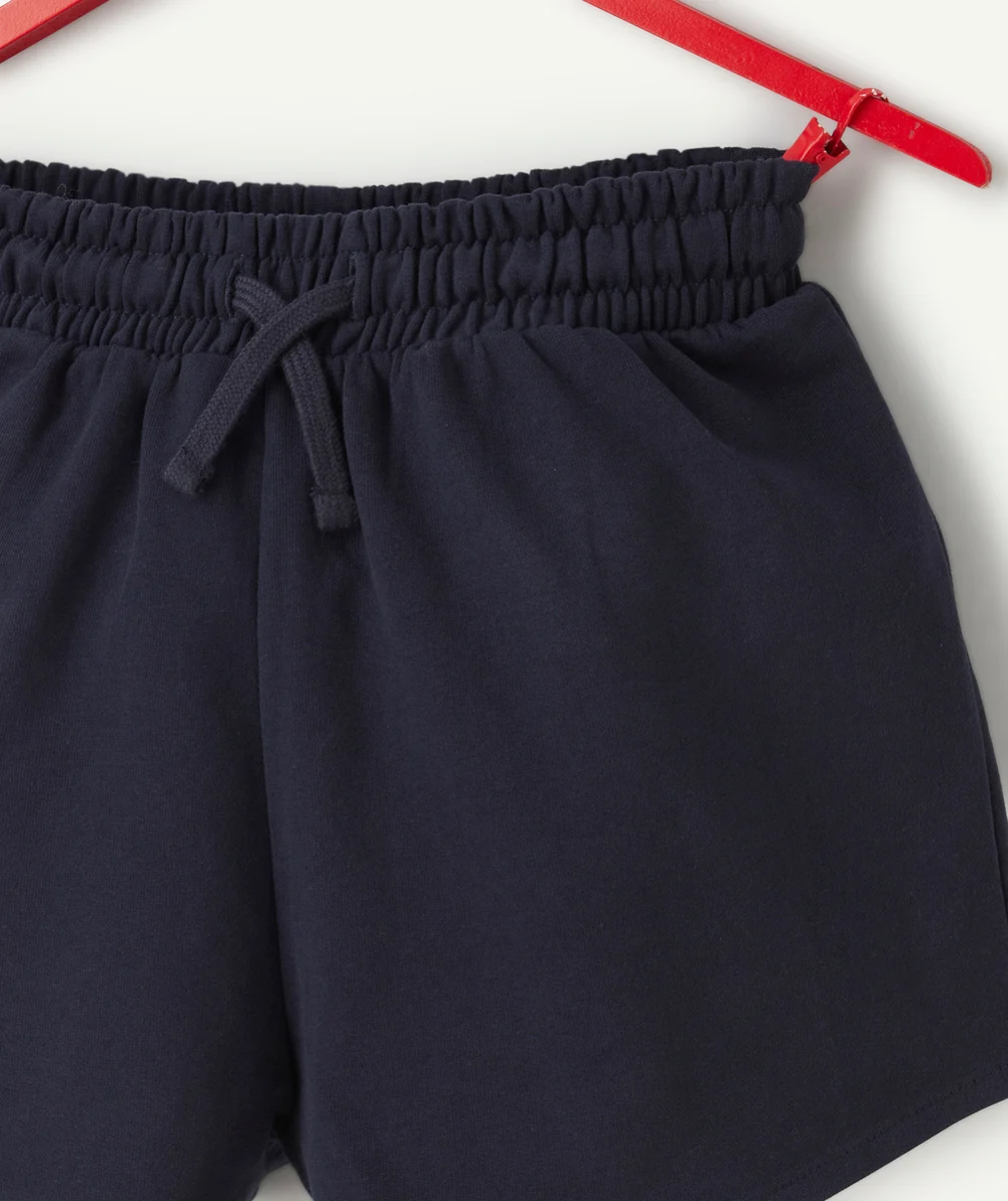 short fille en coton bio bleu marine
