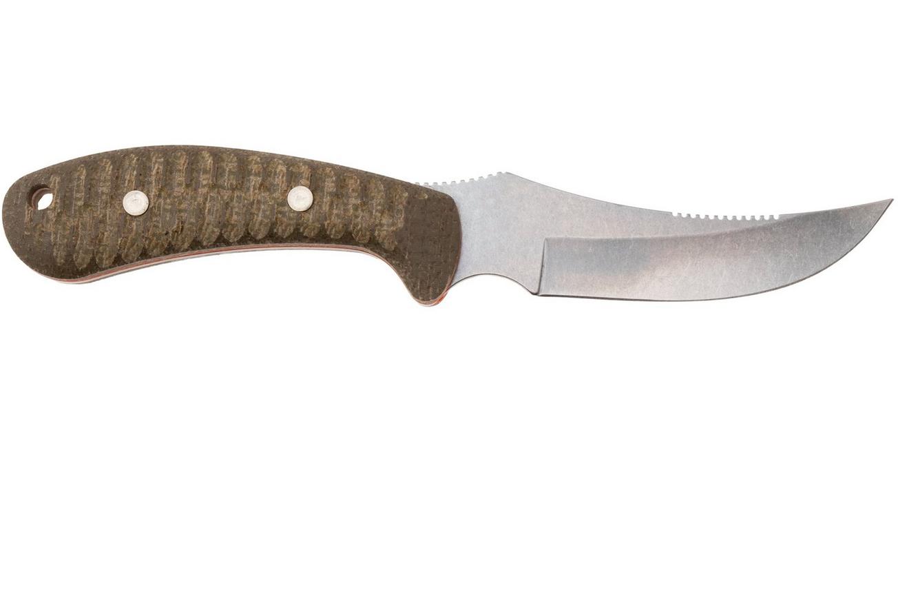 Case Ridgeback Hunter 30594, Stonewashed Stainless Steel, Green Laminate/Orange G-10, jachtmes