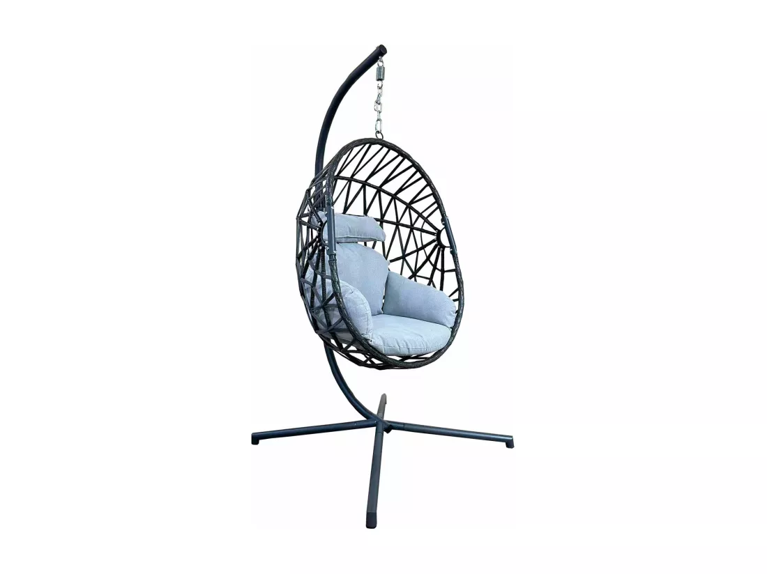 Rebecca Mobili Fauteuil Suspendu Bascule en Polystyrène Gris Pour Maison Jardin