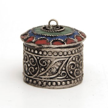 Pillendose/Schmuckdose 'Sindbad', silber, multicolor, H 3 cm, Ø 4 cm von fischer's lagerhaus