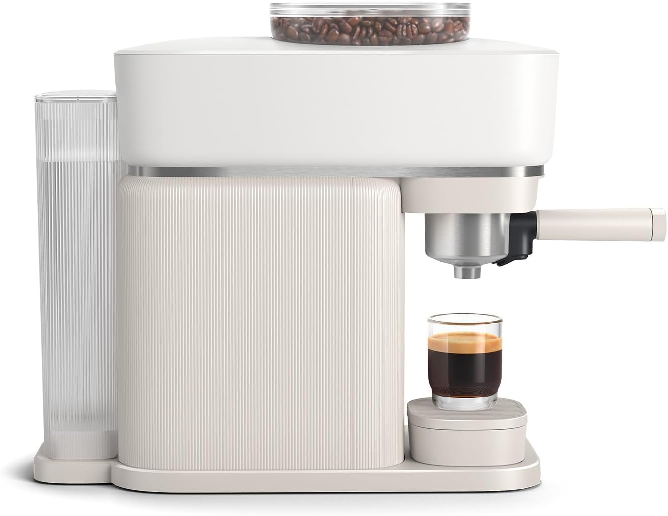 Philips Baristina Espressomaschine - Real Espresso, made simple, Kompakte Kaffeemaschine, Naturweiß mit naturweißem Siebträger, 16-bar-Pumpendruck, automatisches Mahlwerk, Cafe Crema (BAR300/00)
