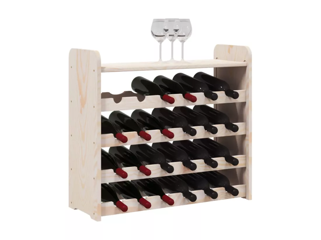 Casier à vin et panneau supérieur 67,5x25x60 cm bois pin massif