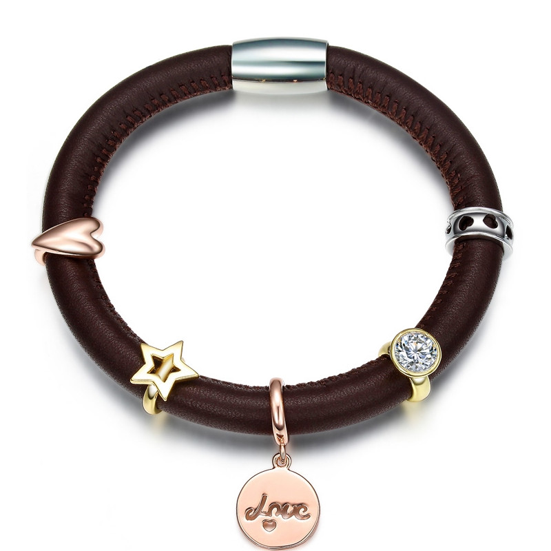 Charms Beads Etoile en Acier Inoxydable Or Jaune