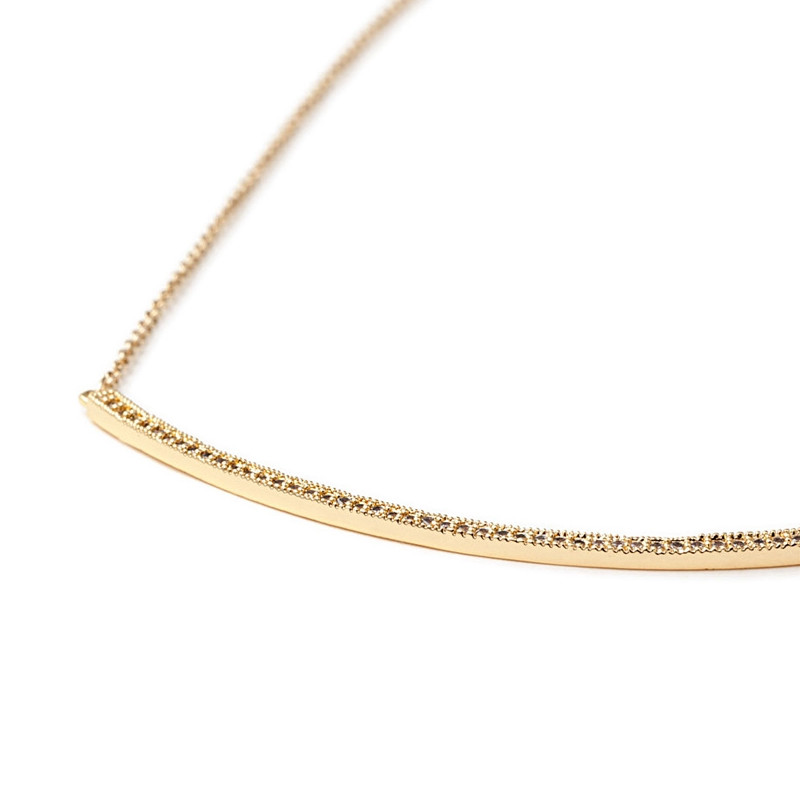 Collier plaqué or jaune et Cubic Zirconia Blanc