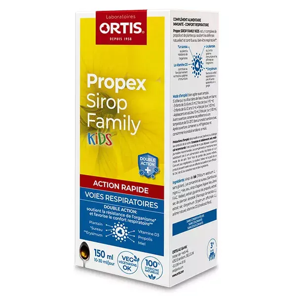 Xarope Ortis Propex Family Kids para conforto respiratório e fortalecimento das defesas naturais 150ml