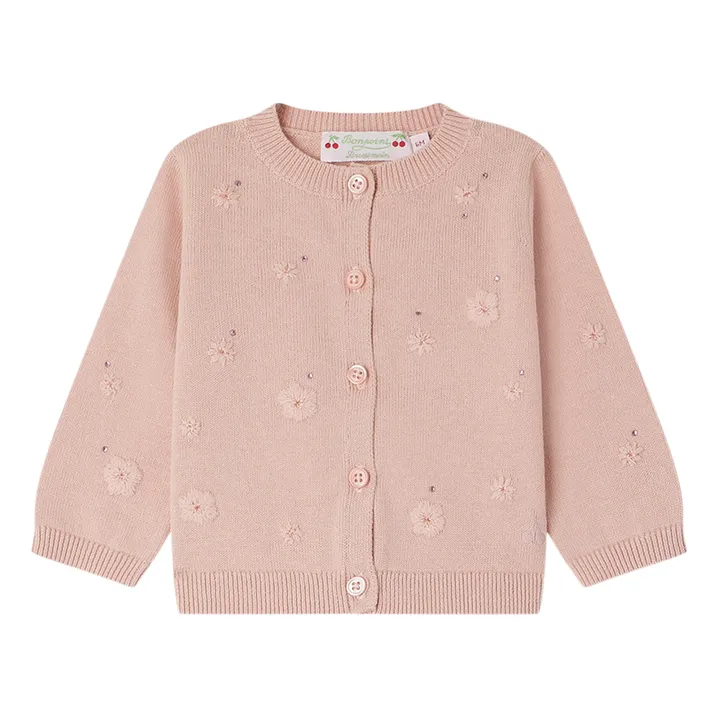 Bonpoint Cardigan Brodé Fleurs Claudie | Ecru