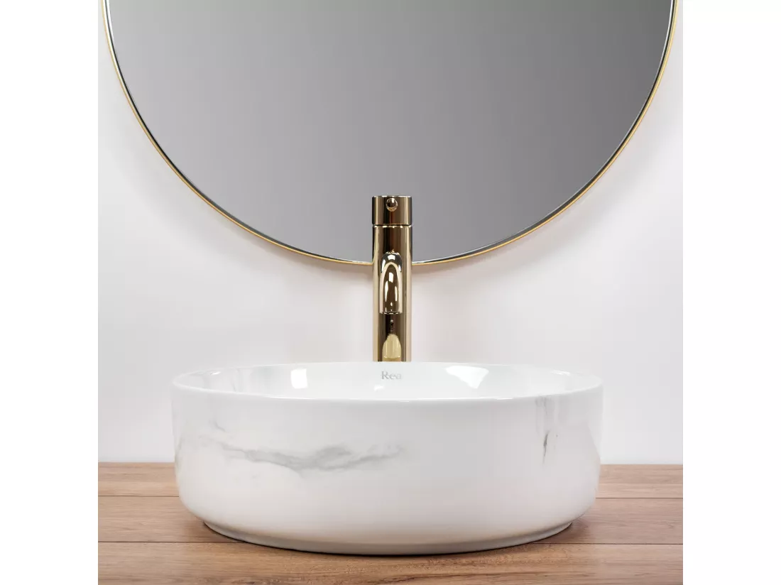 Vasque À Poser Rea Sami Nature Marble White